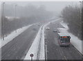 Snow storm along the A563 Lubbesthorpe Way