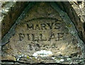 NY5317 : Date inscription, Mary's Pillar by Karl and Ali