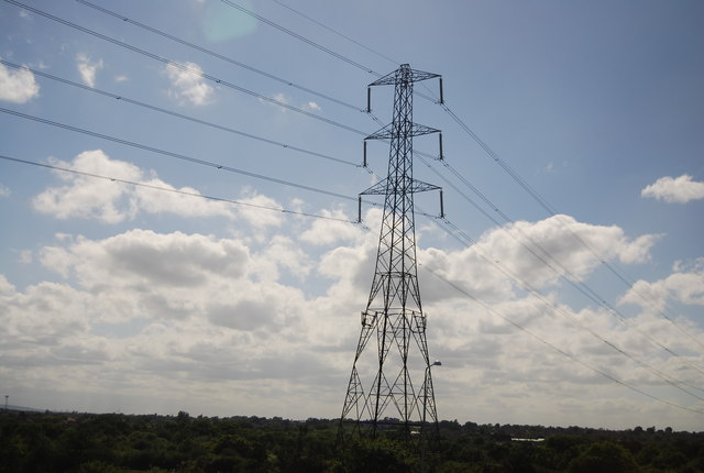 Pylon by the M25 / M11 junction © N Chadwick :: Geograph Britain and ...