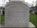 Stone Carved inscription on War Memorial