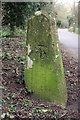 Benchmarked stone beside cycle track, Cowley Marsh