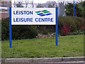 TM4561 : Leiston Leisure Centre sign by Geographer
