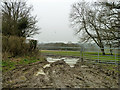 Muddy field entrance