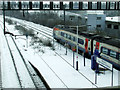 Luton Airport Parkway railway station in the snow