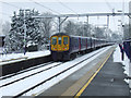 Harpenden railway station in the snow