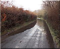 Flooded Church Lane viewed from the south, Coedkernew