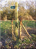 TM4262 : Footpath signpost & Old Gatepost by Geographer