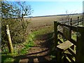 Footpath junction at field corner north of Monxton