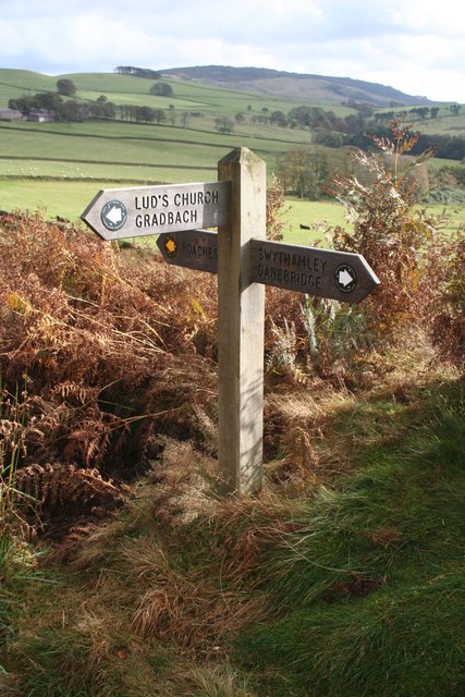 Footpath junction near the Hanging Stone