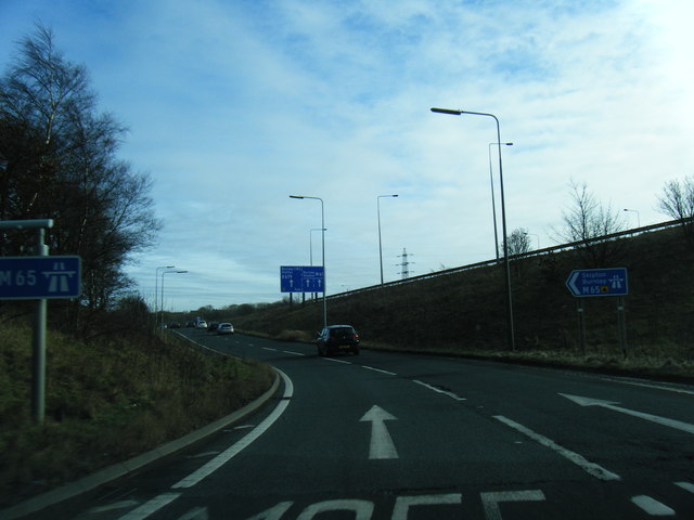 Eastbound slip to M65 at Junction 8 © Colin Pyle cc-by-sa/2.0 ...