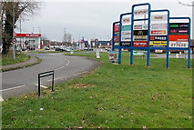 ST3486 : Out-of-date list of businesses in Newport Retail Park by Jaggery