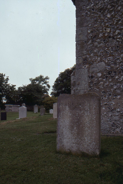 Friston church: grave of Frank Bridge