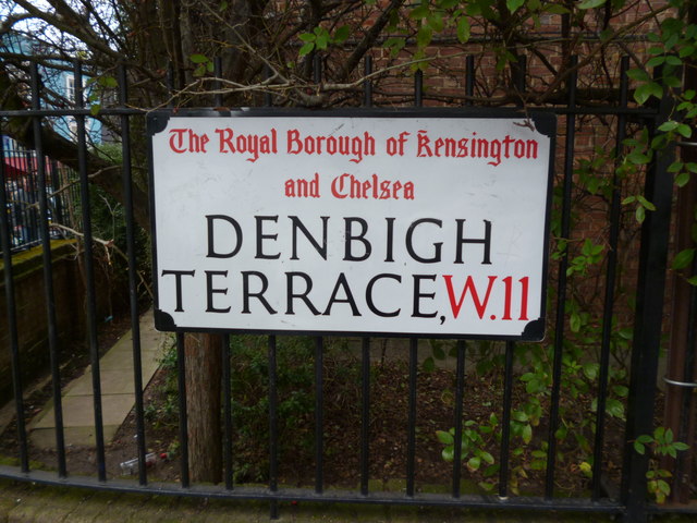 Street sign, Denbigh Terrace W11