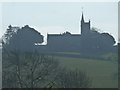 Nempnett Thrubwell: the church in near-silhouette