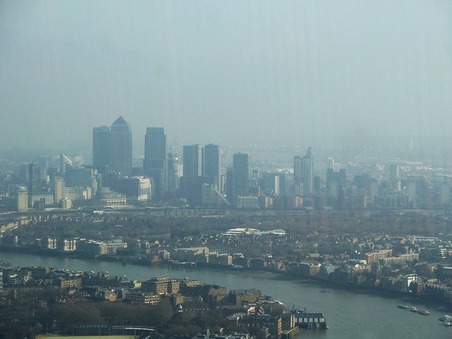 Towers of Canary Wharf from The Shard