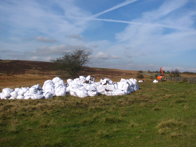 Bags of removed heather
