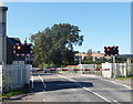 Barriers down and lights flashing, Long Lane level crossing, Craven Arms 