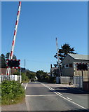 SO4383 : Level crossing barriers, Long Lane, Craven Arms by Jaggery