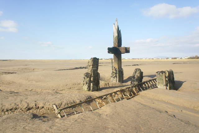 Structure remnants on Rampside Sands