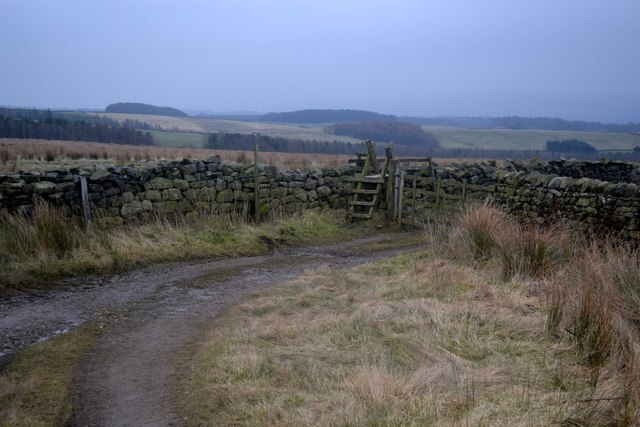 Gate and Stile to Track from Denton Moor