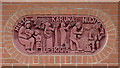 Terracotta mural at the Buddha Vihara, Wolverhampton