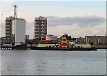 TQ4379 : Ferry "James Newman" approaches Woolwich north terminal by Andrew Tatlow
