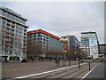 View of the Crowne Plaza from outside the Emirates Royal Docks