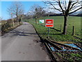 Beware pedestrians on the access road to Standish Hospital, Standish