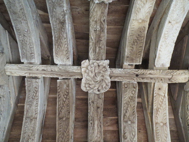 Carved roof  timbers - St John's Church