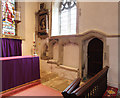 St Leonard, Flamstead - Piscina & sedilia