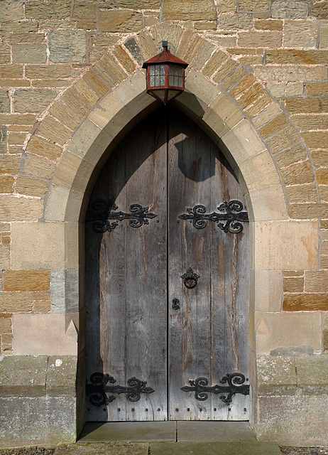 The entrance to the Parish Church of St Cuthbert, Carham