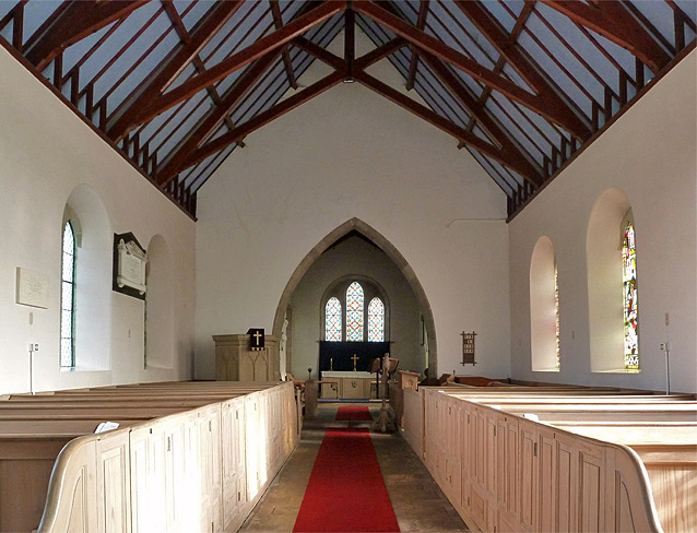 Inside the Parish Church of St Cuthbert, Carham