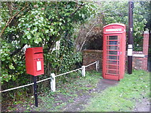 SY5292 : Askerswell: postbox № DT2 131 and phone by Chris Downer