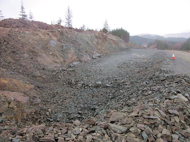 Borrow pit for the West Loch Awe Timber Haul Route