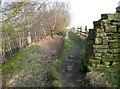 The Calderdale Way passing the end of a wall