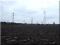 Farmland and pylons