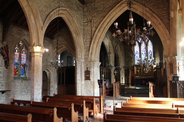 Interior, St Oswald's church, Blankney