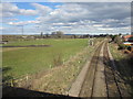 Meadow Farm and the railway line to Warrington