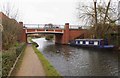 Stourvale New Bridge & moored narrowboat, Staffs & Worcs Canal, Kidderminster