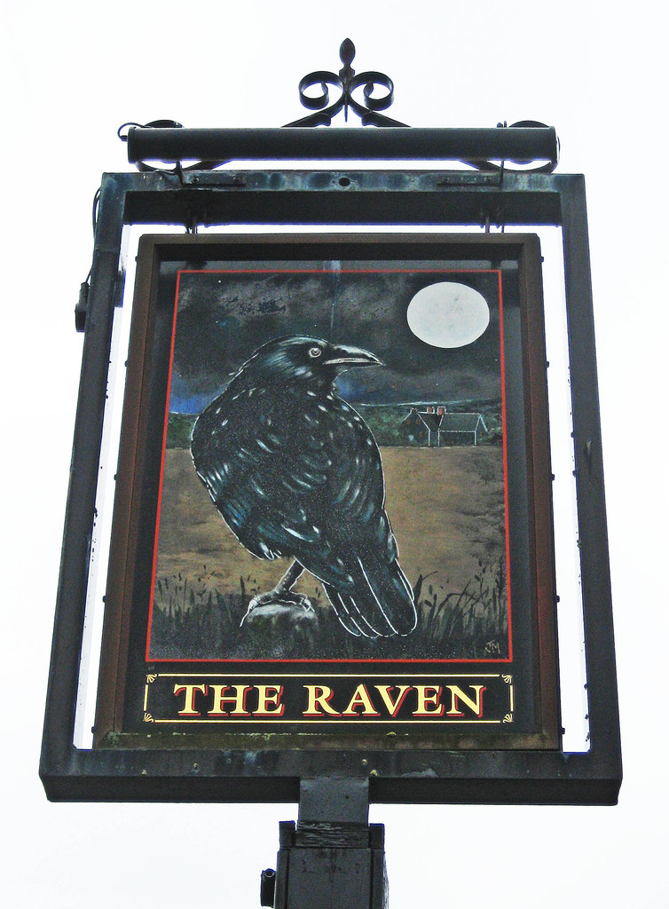 The Raven (2) - sign, 64 Woods Lane,... © P L Chadwick cc-by-sa/2.0 ...