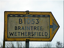 TL7525 : Old direction sign, Bocking Churchstreet by Robin Webster