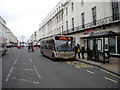 Gold bus on the Parade, Leamington Spa