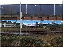 NS5863 : Welcome to Glasgow railway graffiti by Thomas Nugent