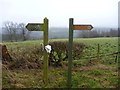 Old and new right of way signs on Westfields