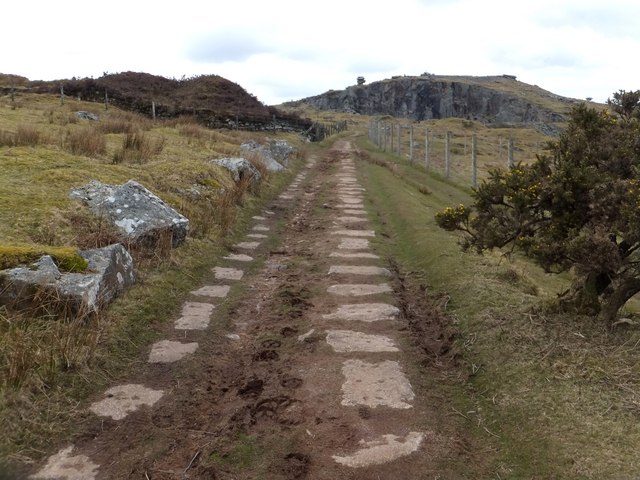 Path paved with stone to help transport quarried stone