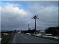 Power lines crossing the B1203 near Binbrook