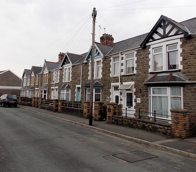 A row of houses in Dunraven Street, Aberkenfig