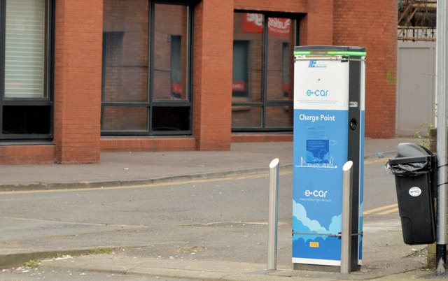 "E-car" charging point, Belfast