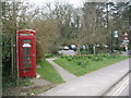 West Lulworth: phone box by School Lane corner