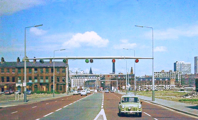 Entering Manchester on Upper Brook Street, 1966